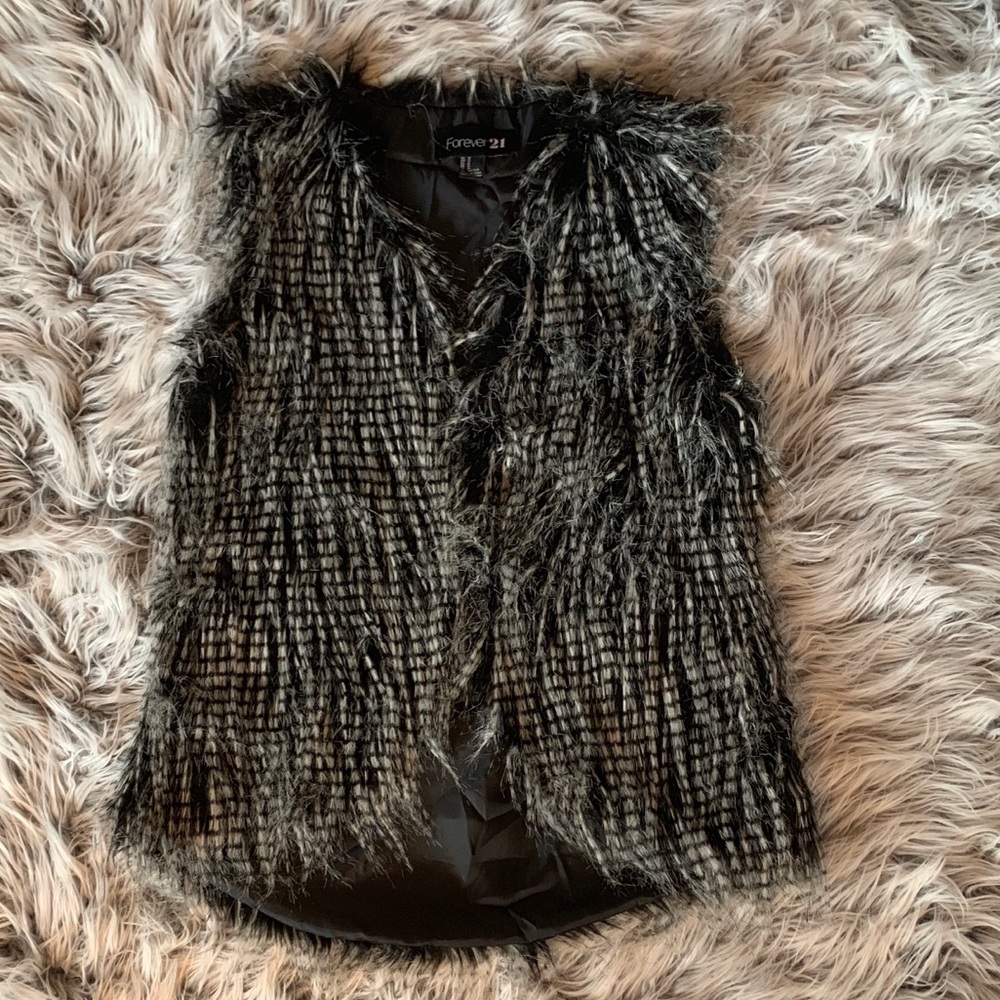Black Faux Fur Vest
